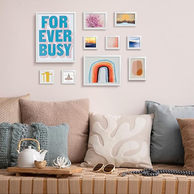 LaVie Home 4x4 Picture Frame White Set of 10, Display 4 x 4 Picture, Photo Frame Collage for Wall Gallery or Table Deco, Hanging or Tabletop Display