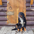 JXREQ Don't Knock or Ring Doorbell Sign for Front Door Dog Warning Sign for Gate Fence Yard Home Decor, Beware of Dog Sign Wall Pediments, Dogs Signs Gifts, 12x8 Inch, (Light Brown)
