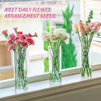 7pcs Glass Cylinder Vases for Centerpieces - 10 Inch Tall Glass Vases for Flower, Clear Flower Vase Bulk Floating Candle Vase for Table Centerpiece Wedding Home Décor