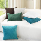 CaliTime Throw Pillow Covers Decorative 24 X 24 Inches Pack of 2 Cozy Chenille Cushion Cases for Couch Sofa Bed Living Room Home Coffee