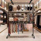 3 Tiers Rolling Display Tie & Scarf Rack Bras Underwear Shorts Socks Hats Gloves Belt Towel Accessories Organizer Holder for Home Commercial Clothing Retail Store, Floor Standing Hijab Stand