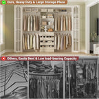 Aheaplus Closet System with 4 Drawers, 8FT Wood Closet Organizer System, Walk-in Closet Wardrobe with Tower, 4 Hang Rods, 2 Top Shelves, Built In Closet Insert System, Fits Spaces 4-9 ft, White Oak