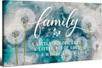 Family Wall Decor Teal Kitchen Wall Art Farmhouse Inspirational Quotes Canvas Prints A Little Bit of Crazy Loud Love Large Dandelion Family Signs for Home Decor Wall Living Dining Room Bedroom 20x40"