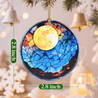 Christmas Ornaments, 2.8 Inch Ceramic Hanging Ornament, Christmas Tree Ornaments, Xmas Decorations, Holiday Decorations, Holiday Party Gifts, and Xmas Gift Ideas - Full Moon