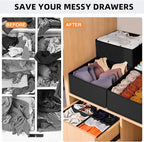 Criusia Drawer Organizer Clothes 12 Pack - Dresser Organizer Bins for Closet, Bedroom, Nursery Organization and Storage - Divider for Sock, Underwear, Bra, Baby Clothes, Small Toys