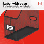 Staples TRU RED Metal Magazine File Organizer, Black - Top - Loading Desktop File Holder with Handle, Holds Up to 1000 Sheets