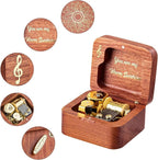 You are My Sunshine Wind Up Wooden Music Box, Vintage Musical Gifts for Birthday Christmas Valentine's Day Anniversary (Rosewood)