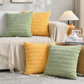 Fancy Homi 4 Packs Decorative Throw Pillow Covers for Living Room Couch Bed, Modern Farmhouse Boho Home Décor Accent Cushion Case, 18" x 18", Yellow Green Series