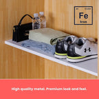 Tension Rod Shelving Expandable Closet Tension Shelf Storage Rack - No Drill Cabinet Tension Rod Shelf for Closet No-Slip | Shelves for Cabinet (NO Screw Installation)