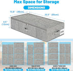 Under Bed Storage Container Bins 2 Pack, 4.5 Inch Slim Low Profile Underbed Clothes Storage Organizer for Dorm & Home, Use for Blanket and Toy Storage Box W/ Sturdy Bottom/Sides, Foldable Thick Fabric