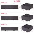 DIOMMELL 6 Pack Foldable Cloth Storage Box Closet Dresser Drawer Organizer Fabric Baskets Bins Containers Divider for Clothes Underwear Bras Socks Lingerie Clothing, Dark Grey 22-2000