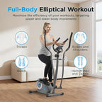 JLL Smart Upright Elliptical & Full-Body Cross Trainer – Compact, Low-Impact Cardio Machine for Home, Arm & Leg Workout, Whisper-Quiet, Heart Rate Monitor, Bluetooth with Fit App, Magnetic Resistance