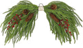 Artificial Christmas Swags with Norfolk Pine, Red Berries and Pinecones, 24" Christmas Thanksgiving Decorations for Front Door, Mantel, Staircase, Window, Xmas Décor