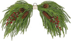 Artificial Christmas Swags with Norfolk Pine, Red Berries and Pinecones, 24" Christmas Thanksgiving Decorations for Front Door, Mantel, Staircase, Window, Xmas Décor