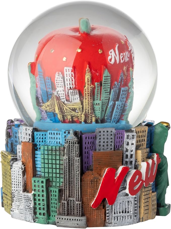 Artisan Owl New York City Big Apple Snow Globe Resin and Glass Snow Globe - Ideal Gift and Souvenir (Multicolor)