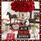 Yuntau 4 Pcs Derby Day Party Decorations Horse Centerpieces for Tables Run for the Roses Table Signs Horsing Racing Wooden Decorations for Derby Shelf Office Festival Party Supplies