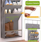 VERONLY Door Shoe Organizer, Over The Door Hanging Shoe Rack with Large Pockets, Space Saving Shoe Storage for Closet, Entryway, Bedroom, Shoe Holder for Men Women Kids (Grey)
