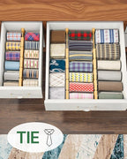 Kitchen Drawer Dividers - Adjustable Drawer Organizer for Clothes, Kitchen, Closet & Office - 8 Pack with Inserts, 13.8-18.8 Inches, Non-Slip Silicone Ends