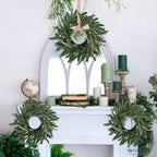 4 Pcs Artificial Green Olive Wreaths Greenery Wreath with Olive Leaves Mini Green Kitchen Cabinet Wreaths Swag Spring Summer Wreath for Front Door Porch Wall Window Farmhouse Wedding Decoration