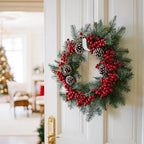 MCFULL 12 in Wreath Hangers for Front Door,Sturdy Metal Wreath Doors Hangers,Over The Door Hooks for Front Porch Decor,White Garland Hooks Holders for Halloween Christmas Decorations