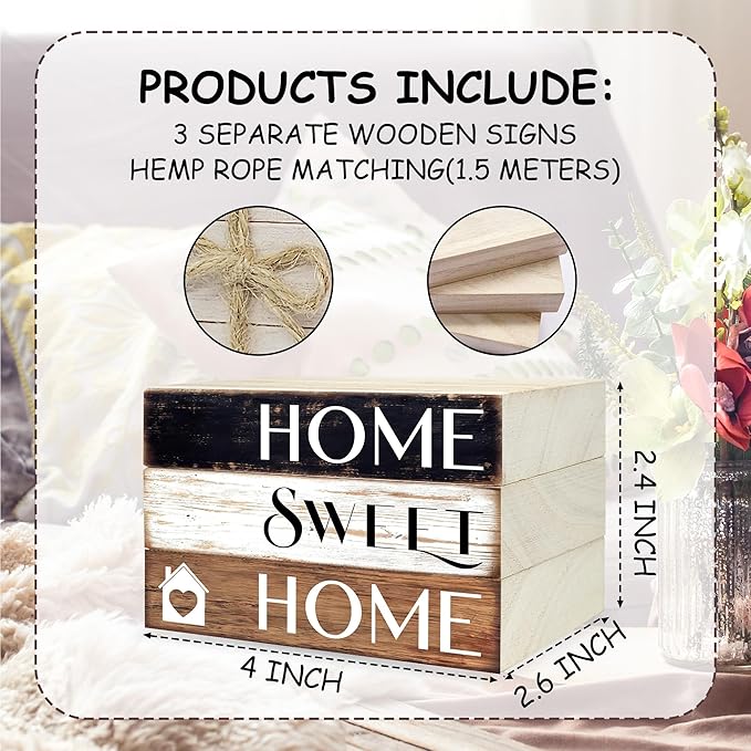 Mini Decorative Books For Home Decor, Small Wood Book Stack For Table Decor, Home Decor Book For Living Room Mantel, Farmhouse Stacked Books Decorative（L34）