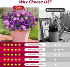 Fake Artificial Flowers for Outdoors 6 PCS Azalea Bouquet Silk Flowers for Outside UV Resistant Faux Flowers Plants for Outdoor Planters Realistic Spring Home Front Door Patio Garden Porch Decor