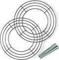 2-Pack 10 Inch Wire Wreath Frame – Round Metal Wreath Form with Ring Design for DIY Crafts, Floral Projects, and Home Decor – Dark Green Wire Frame