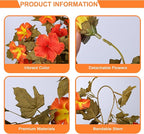 HyeFlora Artificial Fall Flowers for Outdoors Decoration 2PCS Autumn Faux Morning Glory Look Real Silk Flowers for Outside Planter UV Resistant Fake Flowers for Home Garden Balcony Yard Porch Deco