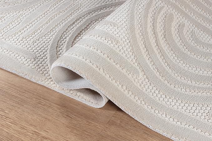 Modern Indoor Rug Orbit 6x9 Area Rugs for Living Room Luxury Kitchen Bedroom Durable Soft Geometric Durable Low and High Pile Stain Resistant Non Shedding Area Carpet 6x9