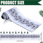 Christmas Village Accessories Christmas Village Roads and Streets Sets Snow Mat Xmas Cobblestone Road Snow Brick Mat for Miniature Landscape Home Garden, 4.7 x 47.2 Inch(4 Pieces)