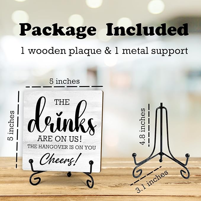 Bar Decorations for Home, Kitchen Outdoor Bar Decorations, Home Bar Decor Accessories,Man Cave Accessories Bar Signs for Home Bar Decor(5 x 5 inches).