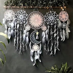 5 Pack Bohemian Ornaments,Dreamcatcher Gift Boho Native American Decor, Handmade Dreamcatcher for Girls, Boys, Adults, Kids Room,Witchy Gifts (Flower Coloer)