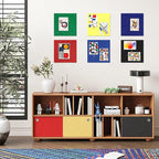 Large Cork Board for Wall 35" x 23", Bulletin Board, 6 Pack Felt Wall Tiles with 40 Pushpins, Cork Boards for Office Pin Board Tack Board Cork Boards