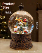 Christmas Snow Globes Light up Snowglobes Christmas Lantern with 8 Songs, 6.99" Christmas Snow Globes for Kids Adults, 6H Timer & Dual Power, Christmas Decorations Indoor, Gifts for Women Men