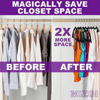 MIZGI Premium Velvet Hangers 50-Pack,No Shoulder Bump Hangers W/Tie Bar Ultra Thin Space Saving Non Slip Hanger Heavy Duty Felt Rounded Clothes Hanger for Sweaters,Coat,Jackets,Pants,Shirts