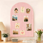 Large Cork Board for Wall & Office Decor, 36" x 24" Arched Felt Bulletin Board Pin Board Vision Board with 30 Pins – 6 Customizable Wall Tiles for Office Home Bedroom, Photo & Picture Display