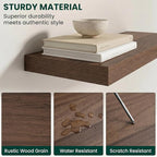 Floating Shelves for Wall 36 in x 9.3 in Deep, Wall Mounted Rustic Wood Shelf with Invisible Brackets for Storage & Display, Living Room Bedroom Bathroom, Walnut, 2 Pack