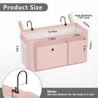 Edudif Bedside Caddy Bedside Organizer with Fixed Straps & Water Bottle Holder, Bunk Bed Caddy ideal for Home, Dorm, Hospital, Crib, Versatile Bedside Storage Solution