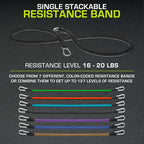 ProsourceFit Single Stackable Resistance Bands with Door Anchor and Exercise Guide, 8-12 LB, Heavy Duty Fitness Tube for Full-Body Exercises and Home Workouts