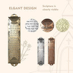 Mezuzah with Scroll for Door, Metal Mezuzah Cases with Double Sided Tape, Waterproof Cover with English and Hebrew Blessing Scripture for Jewish House Warming Gift, Hannukah Decor (3 Pcs)