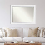 Amanti Art White Wall Mirror 35x45 Corvino White Rectangle Bathroom Mirror for Wall Decor Living Room, X-Large Modern Wood Frame, Hangs Horizonally and Vertically, Bathroom Decor, Beveled Edge