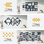 Large Cork Board for Wall 48" x 60" Blue Bulletin Board with Safe Removable Adhesive Squares for Pictures Photos, Alternative CorkBoard Felt Pin Boards Tiles for Office Classroom Wall Decor - 20 Pack
