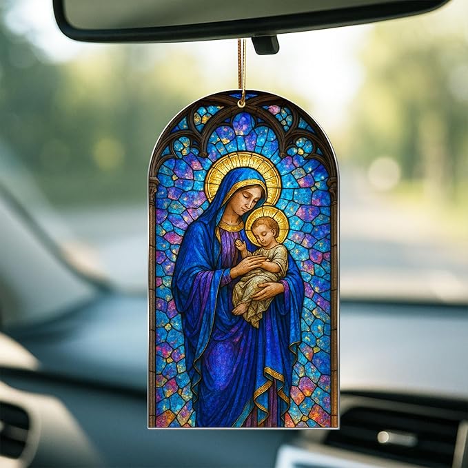 Hologram Nativity Ornament, Radiant Holy Scene Christmas Hanging Decor, Nativity Ornament, Christian Gifts for Mom, Luminous Window & Tree Decoration
