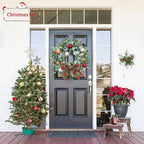 22 Inch Eucalyptus Wreath with Olive Leaves and Berries All Year Round, Handmade Green Spring Summer Wreaths for Front Door Indoor Outdoor Wedding Holiday
