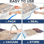 XXL Jumbo Vacuum Storage Bags, 47''X35'' Extra Large Space Bags for Blanket, Bedding, Comforters (6-XXL)