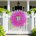 26 Inch Spring Wreaths for Front Door Large Easter Valentines Forsythia Floral Summer Spring Door Wreaths Outdoor All Season Spring Decor for Home Porch Room Window Wall Farmhouse Decor(Rose red)