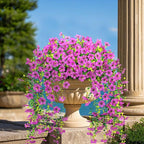 2PCS Artificial Hanging Flowers, 132 Violet and Eucalyptus Vines Fake Hanging Plants for Wall Home Room Garden Artificial Flowers for Decoration