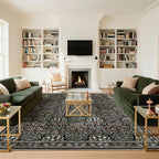Traditional Design Vintage Floral Area Rug 9 x 12,Washable Area Rugs - Perfect for Living Room, Bedroom, Kids Room, Nursery - Stain & Water Resistant Non-Slip, Dining Room Decor