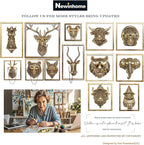 Newinhome Animal Heads Wall Decor (Includes Metal Frame) Resin Animals Sculptures Head Wall Hanging Decoration Gold vintage Wall Sculpture for Living Room Bedroom Office (American Bison)