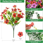 Homsunny Artificial Fake Flowers Plants for Outdoors, 12 Bundles Multicolor Fake Silk Daisy Flowers with Ferns Spring Summer Decor, UV Resisitant Faux Mums for Outside Planter Pot Front Porch Yard